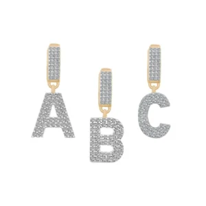 gold taşlı harf bileklik charm